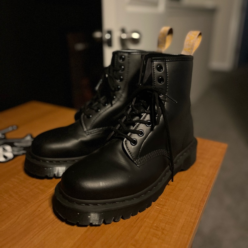 Barely worn, bought the wrong size. VEGAN 1460 BEX MONO LACE UP BOOTS